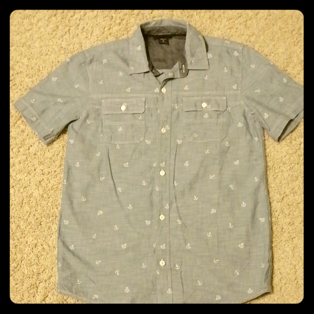 Boys Chambray short sleeve button down shirt